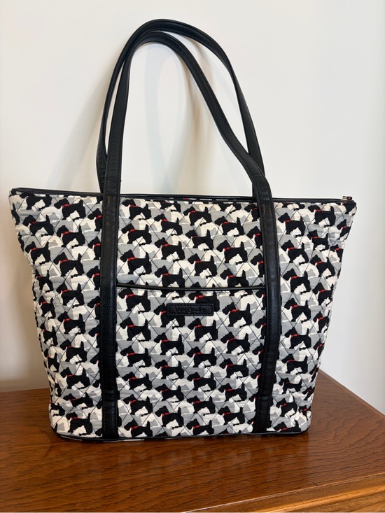 Vera Bradley Handbags - Vera Bradley Quilted Scottie Tote - Black, White & Red